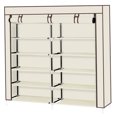 thumbnail image 6 of Cfowner 7 Tiers Portable Shoe Rack Closet Fabric Cover Shoe Storage Organizer Cabinet Beige, 6 of 7
