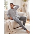 thumbnail image 6 of GIRUNS Men's Pajamas Set Long Sleeve Sleepwear Jogger Pants Soft Loungewear with Pockets Dark Gray L, 6 of 7
