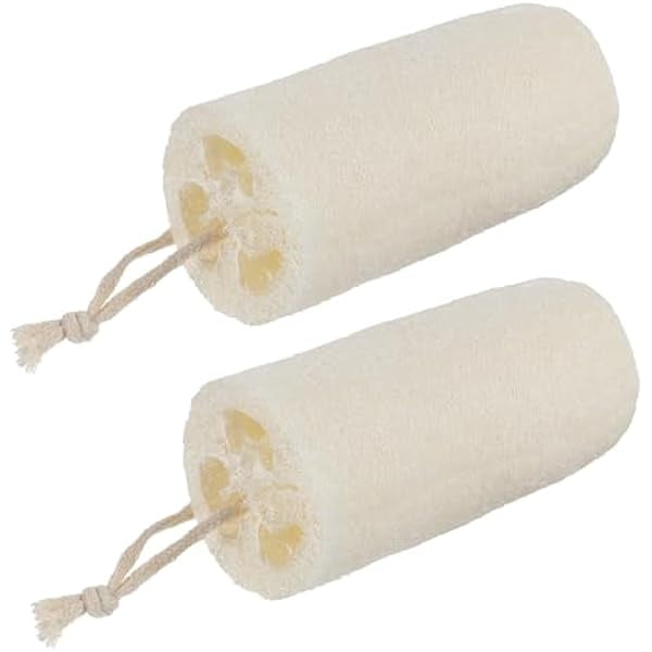 wonima11 2Pcs Organic Natural Loofah Sponge, Luffa Bath Shower Sponge for Deep Clean Skin Care, Exfoliating Body Back Scrubber for Men Women Adults SPA Beauty Bathing Daily Care