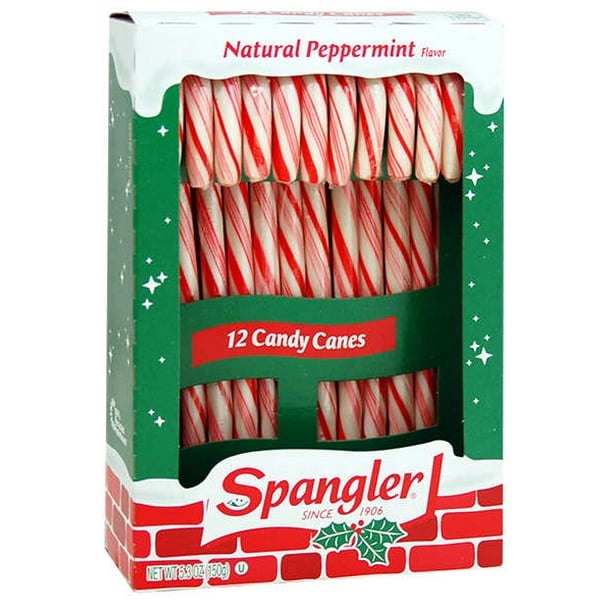 Spangler Natural Peppermint Flavor Candy Canes, 5.3 Oz., 12 Count ...