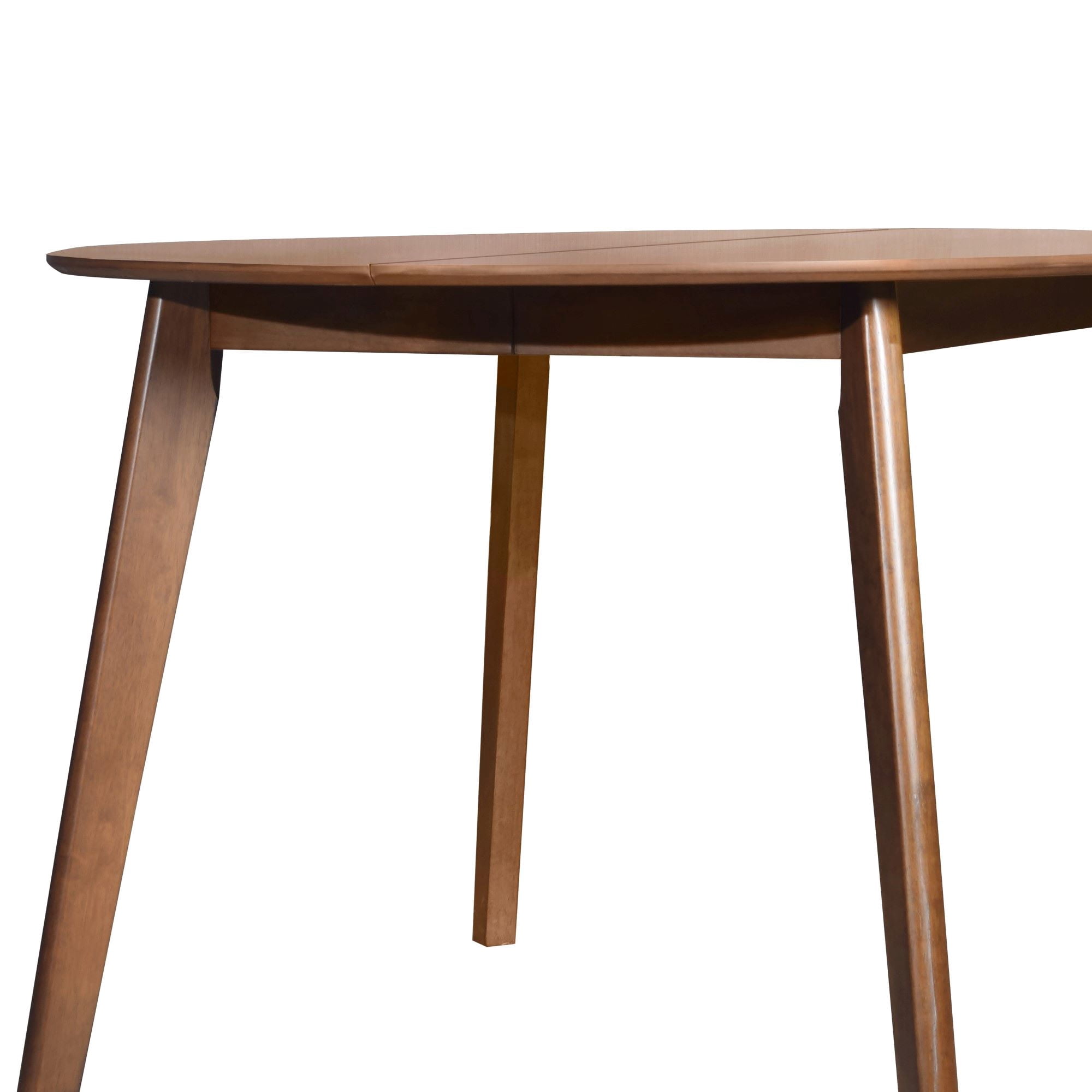 Home Design Gaffney Dining Table, Brown, Round top with middle division, Natural woodgrain, Sturdy legs, Modern style, Space-saving, Durable, Elegant design