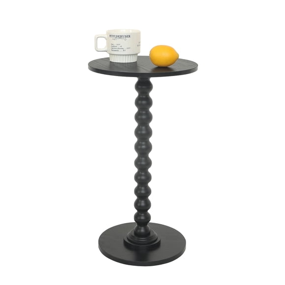 Mesa auxiliar Fultyle, redonda, pequeña, para bebidas, color negro