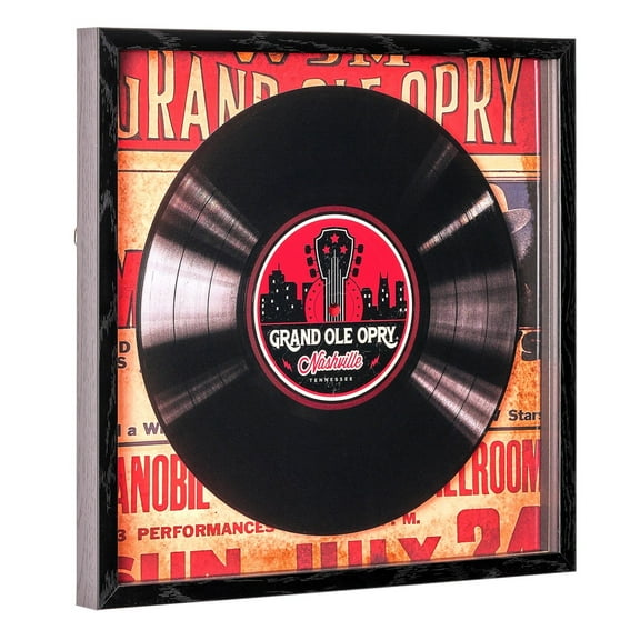American Art Decor Grand Ole Opry Bill Monroe Themed Printed Vinyl Record in Shadowbox Frame - 14" x 14"