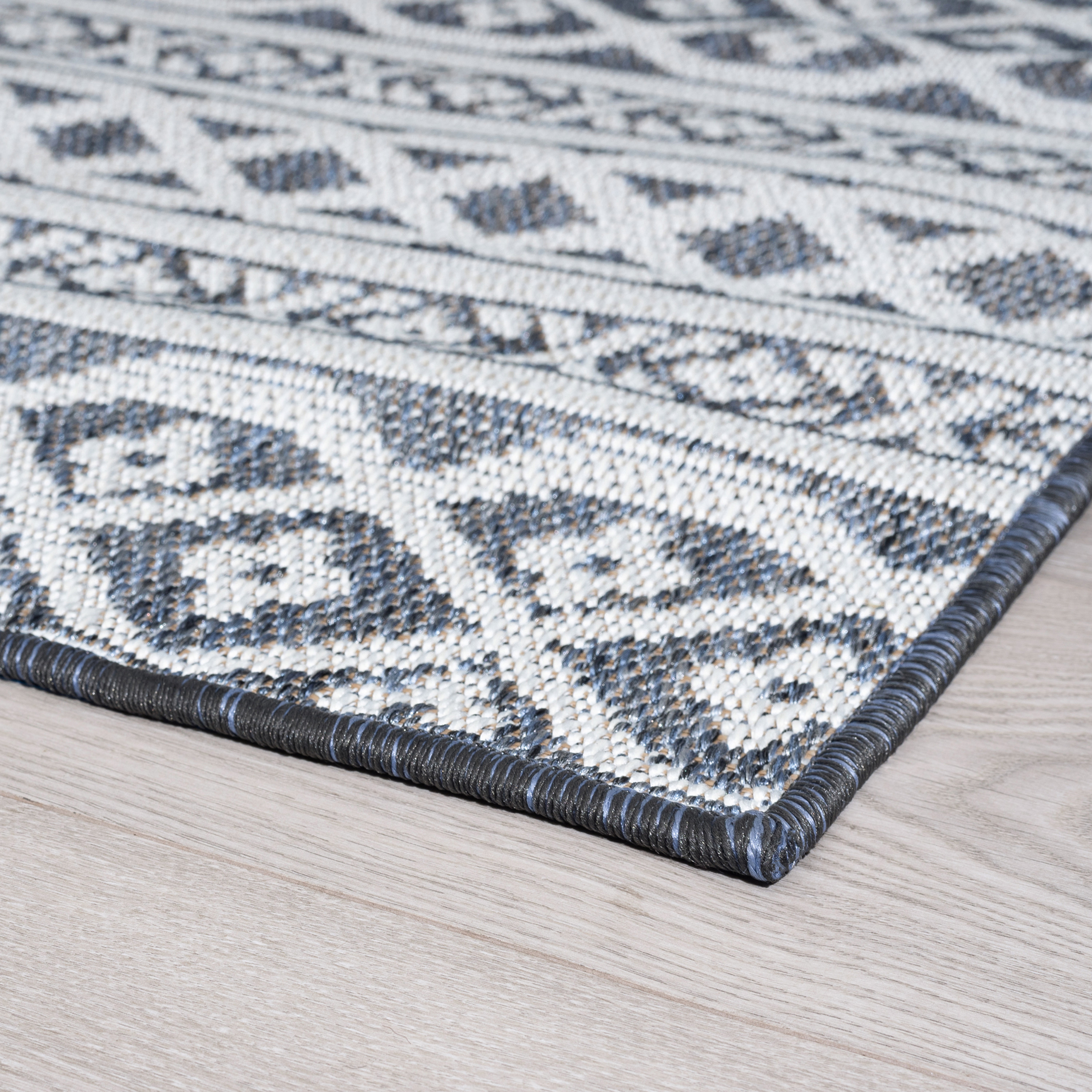 2x8 Water Resistant, Indoor Outdoor Runner Rugs for Patios, Hallway, Entryway, Deck, Porch, Balcony or Kitchen | Outside Area Rug for Patio | Blue, Stripe | Size: 2'2'' x 7'3''