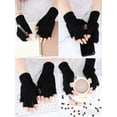 thumbnail image 6 of Gustave 4 Pairs Unisex Half Finger Gloves Winter Stretchy Knit Fingerless Gloves Warm Glove for Women and Men, 6 of 9