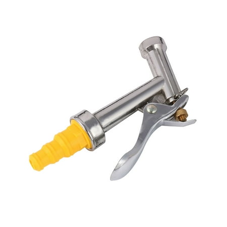Metal Hose Nozzle - Garden Car Metal Water Spray Washing Hose Nozzle Silver Tone Yellow