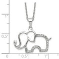 thumbnail image 4 of Auriga Fine Jewelry 925 Sterling Silver Rhodium Plated Brilliant-cut CZ Elephant Necklace for Women 18.25", 4 of 7