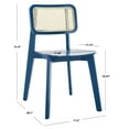 thumbnail image 3 of SAFAVIEH Luz Contemporary Cane Dining Chair, Navy, Set of 2 (17.3 in. W x 20.1 in. D x 31.9 in. H), 3 of 13