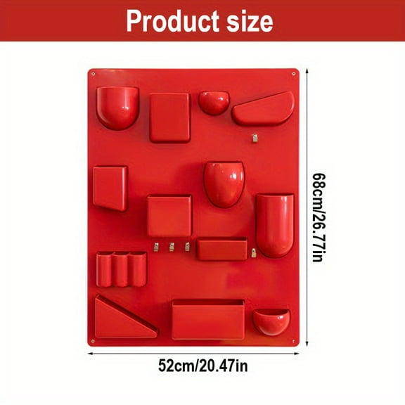 Nordic Modern Wall Shelf, Deep Red Hanging Organizer for Kitchen, Entryway, Bathroom, No Assembly Needed Durable Plastic Storage Rack