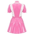 thumbnail image 5 of iiniim Women's French Maid Halloween Cosplay Outfits Shiny Leather Tutu Dress Clubwear Pink XL, 5 of 7