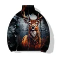 thumbnail image 4 of Abrigo de hombre con estampado animal de moda Abrigos de invierno casuales y versátiles para hombre Chaquetas parkas cómodas y cálidas con estampado de alce elegante para hombre, 4 of 5