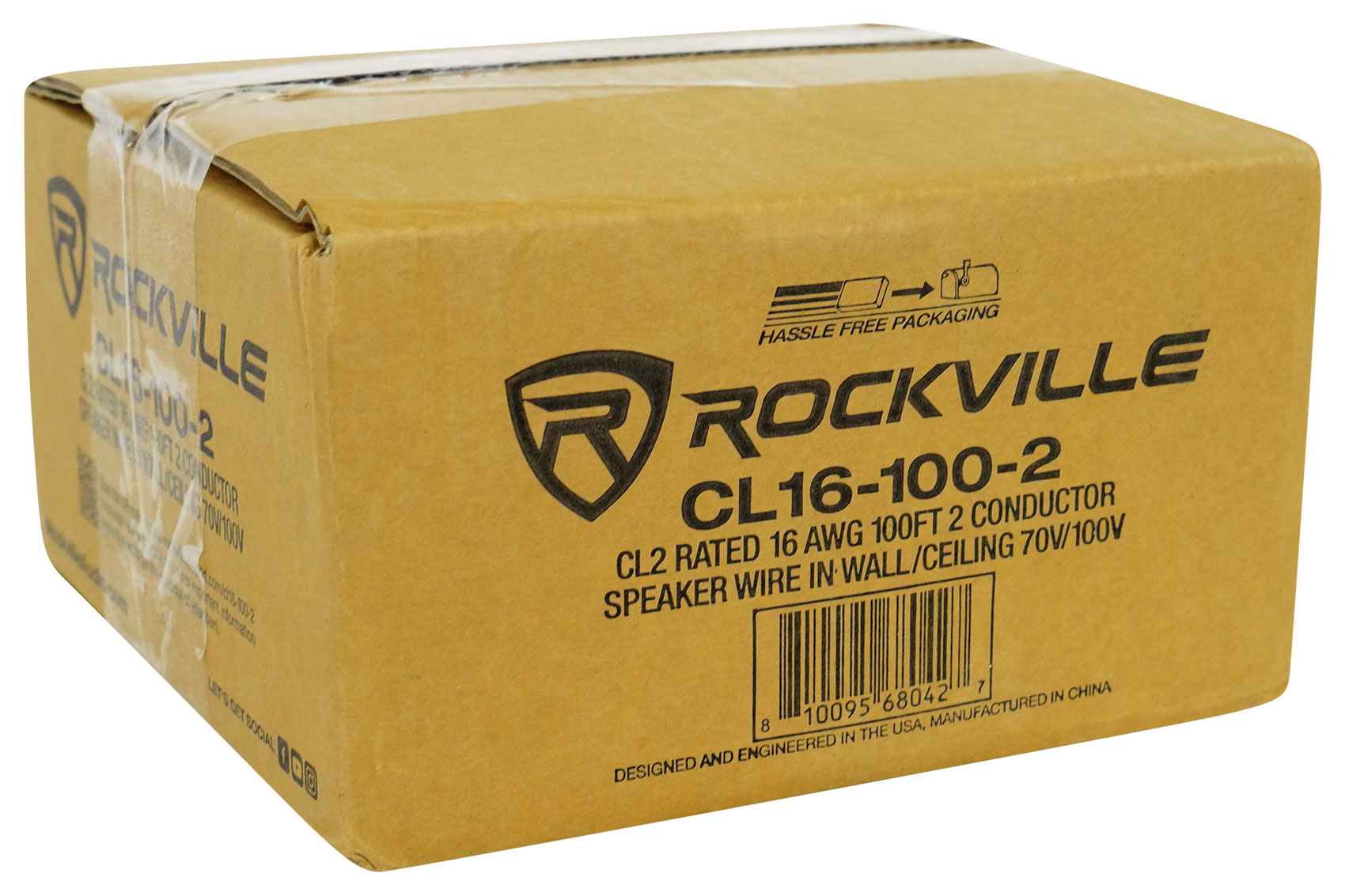 Rockville CL16-100-2 CL2 Rated 16 AWG 100' Speaker Wire In Wall Ceiling 70V 100V