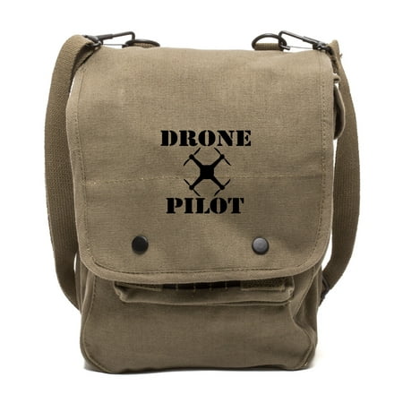 Drone Pilot Canvas Crossbody Travel Map Bag Case (Best Pilot Flight Bag)
