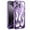 Darkpurple, variant on for iPhone 15 Plus Case with Diamond Frame & Hollow-out Back, Ultra Slim Lightweight PC Protective Phone Cover, Glitter Skin-Friendly Shockproof Cooling Design, Heat Dissipation, Gold