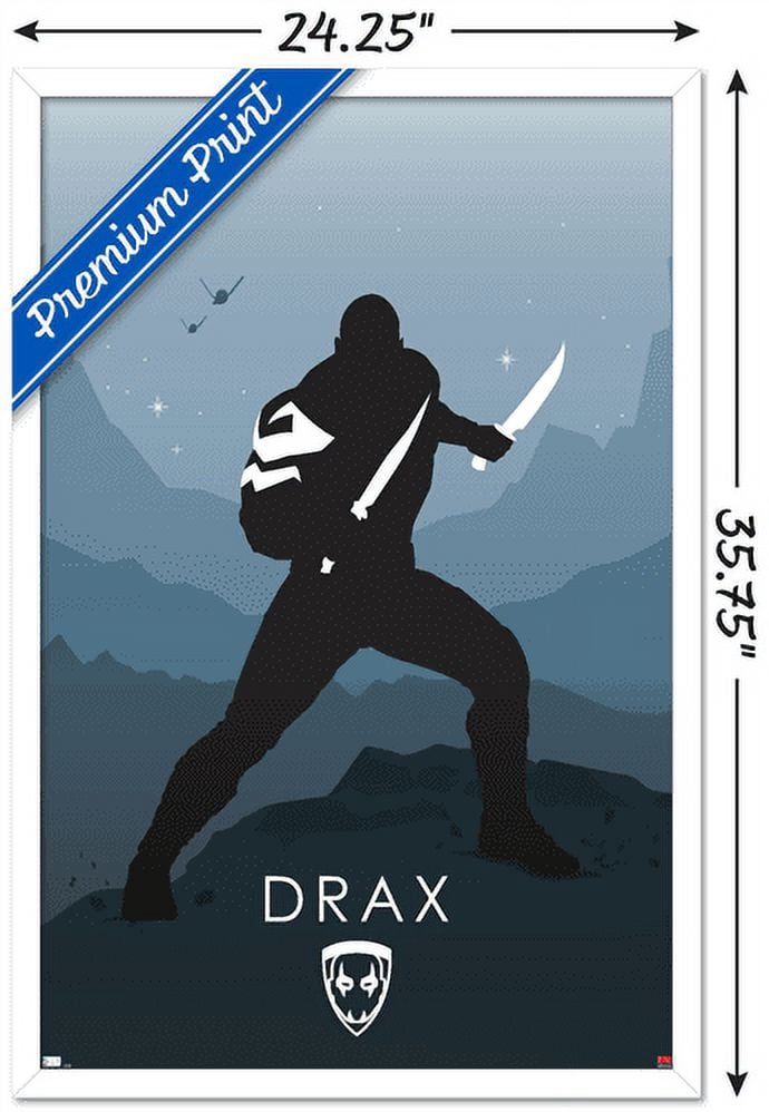 Marvel Heroic Silhouette - Drax Wall Poster, 22.375" x 34", Framed