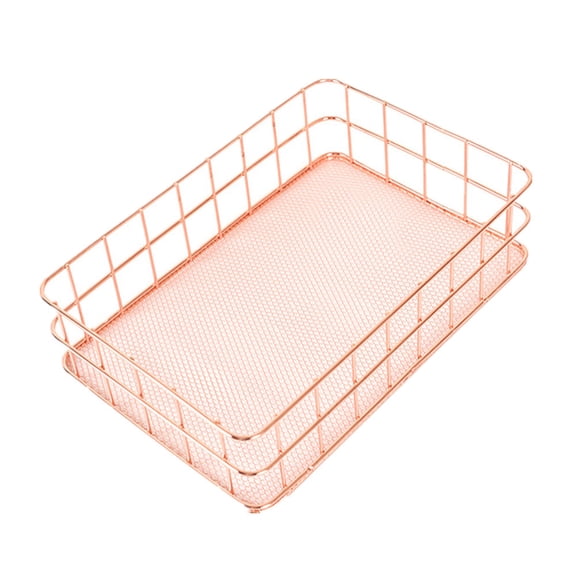 Xoxingysm Home Textile Storage Metal Storage Basket Mesh Crate Vintage Kitchen Office Storage Desk Organiser