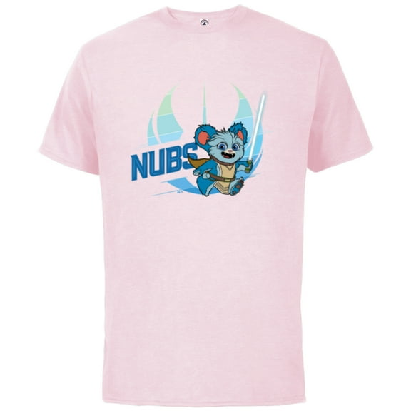 Star Wars Young Jedi Adventures Nubs & Lightsaber - Short Sleeve Cotton T-Shirt for Adults - Customized-Soft Pink