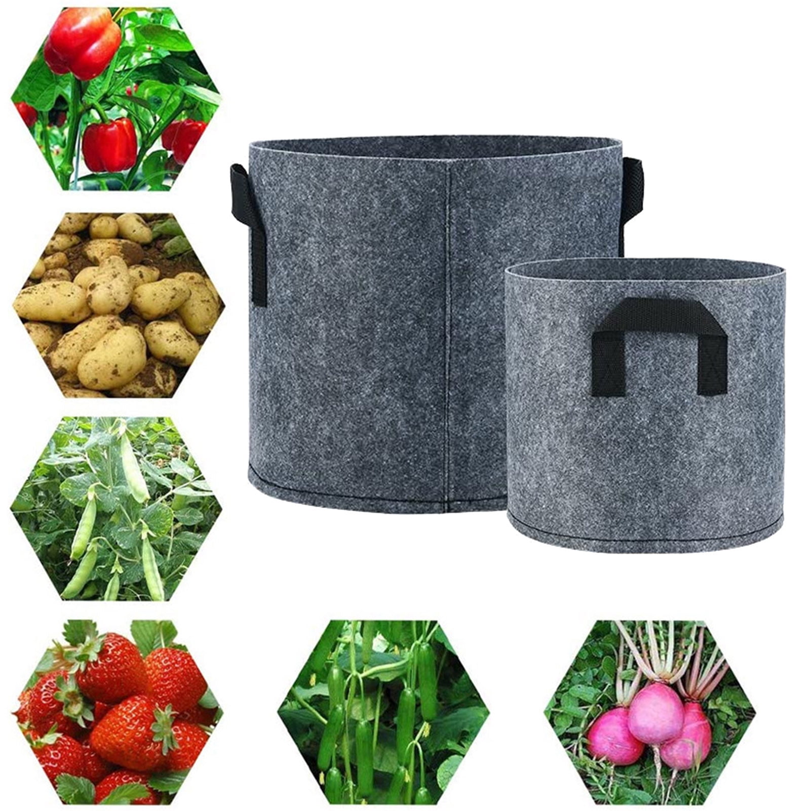 SPRING PARK Durable Grow Bags Woven Fabric Aeration Fabric Pots with