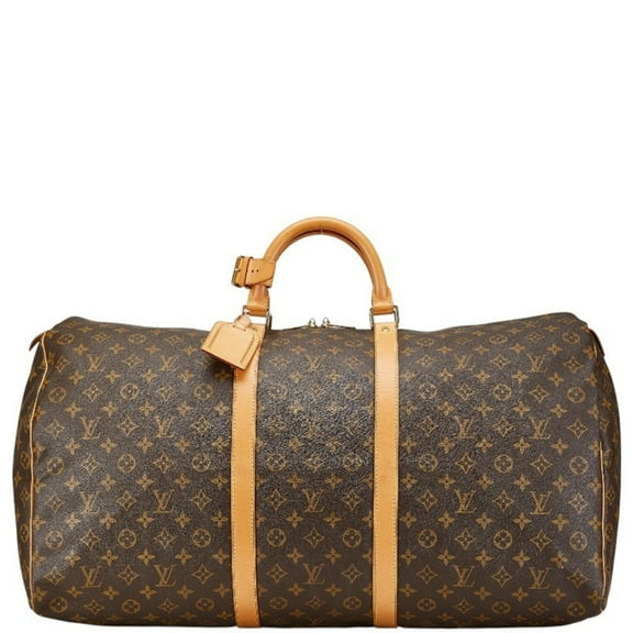 Pre-Owned Louis Vuitton Monogram Keepall 60 Boston Bag Travel M41422 Brown PVC... (Good)