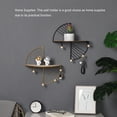 thumbnail image 3 of Wall Mount Storage Rack Home Supplies Iron Simple Living Room Kitchen Multipurpose Display Stand Wall-mounted Holder Gold, 3 of 9