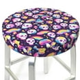 thumbnail image 3 of KLL Skull colorful mushroom rainbow Round Bar Chair Cushion Cover 12 inch ,Bar Stool Protector with Elastic, Soft Washable, 3 of 6