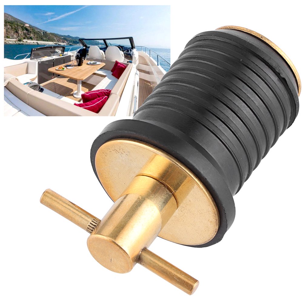 ACOUTO THandle Drain Plug, 1in Rubber Brass Drain Plug T‑Handle Twist