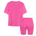thumbnail image 6 of BVWKPCV Girls Clothes Tween Girl Outfits T-Shirt Tops +leggings Shorts Set Cute Clothing Set Sizes 8-12 Years Hot Pink 12-13Y, 6 of 7