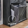 thumbnail image 5 of SinCiDo Kitchen Double Tilt Out Trash Can Cabinet, 20 Gallon Farmhouse Wooden Trash Garbage Can with Drawer, 5 of 7
