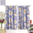 thumbnail image 3 of Daisy Flower Curtains, Cartoon Cute Daisy On Purple Background Print Rod Pocket Thermal Insulation Window Treatments for Baby Girls Bedroom Living Room, 84" W X 84" L, 3 of 8