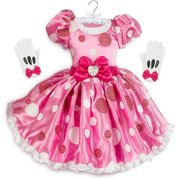 Disney Store Minnie Mouse Dress Gloves Set Girl Size 5/6