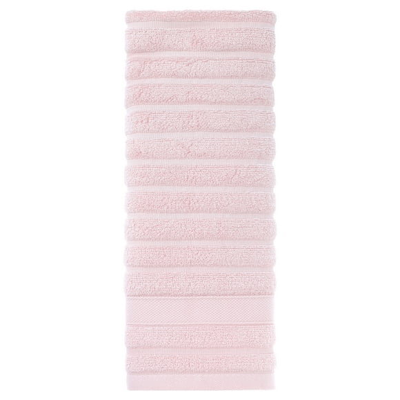 Toalla de mano de algodón REGALWOVEN de 2 paquetes, toalla decorativa con patrón a rayas para ba?o, viaje, campamento, rosa 14' x 30'