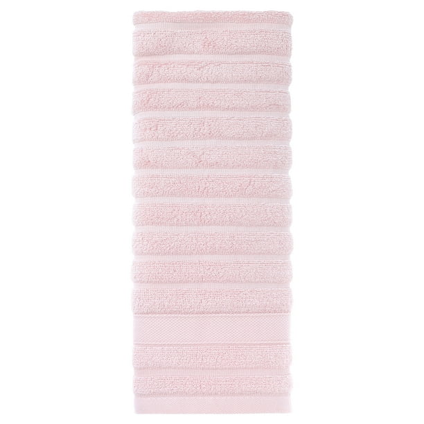 Toalla de mano de algodón REGALWOVEN de 2 paquetes, toalla decorativa con patrón a rayas para ba?o, viaje, campamento, rosa 14' x 30'