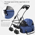 thumbnail image 4 of Pet Dog Stroller Foldable Separation Models Universal Wheel for Small Cat Dogs Outdoor Shopping Camping Travel ShopWise Round, 4 of 9