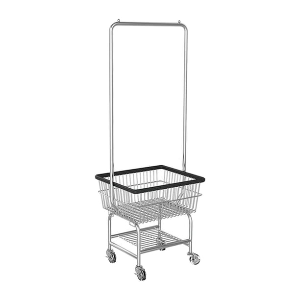 Ropa de ropa enrollable Rack de ropa de metal Ropa de ropa pesada Ajustable para exhibición Almacenamiento de almacenamiento de dormitorio Armario Dobladillo negro