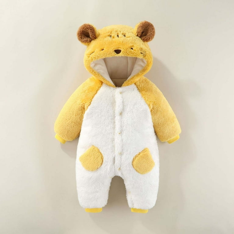 ZCFZJW Newborn Baby Cute Cartoon Bear Snowsuit Winter Long Sleeve