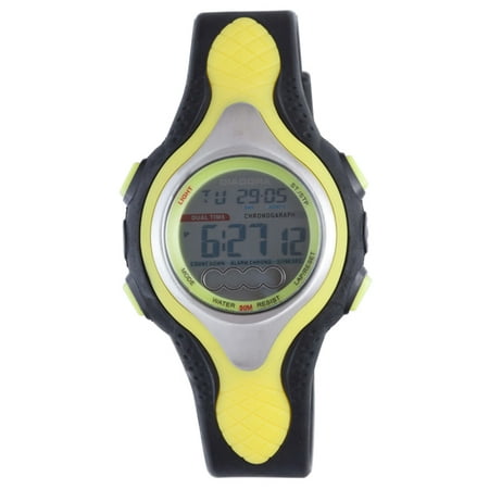 Diadora Men's DD.8388M/01 Digital Dual Time Date Grey Dial Black Rubber Watch