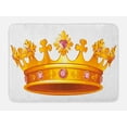 thumbnail image 1 of Queen Bath Mat, Golden Color Crown with Pink Gemstone Figures Antique Tiara Nobility Symbol, Non-Slip Plush Mat Bathroom Kitchen Laundry Room Decor, 29.5 X 17.5 Inches, Yellow Pale Pink, Ambesonne, 1 of 2