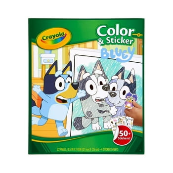 Crayola Bluey Color & Sticker Activity, Coloring Book, 32 Pages, Gift for Kids