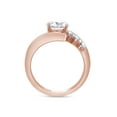 thumbnail image 5 of 7MM Center Stone, 1.9 Ct Round Cut Lab Created Moissanite Diamond Bypass Anniversary Ring In 14k Rose Gold Plated Sterling Silver(G-H Color,1.90 Cttw)-7.5, 5 of 8
