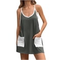 thumbnail image 4 of QATAINLAV Robe de Tennis Athlétique pour Femmes Été Sans Manches à Bretelles Spaghetti Mini Combinaison-Robe avec Short Intégré Tenues de Vacances à la Plage Gris Foncé TTG Soldes pour Aujourd'hui chez Walmart, 4 of 9