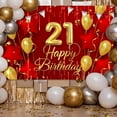 thumbnail image 3 of 21st Birthday Backdrop Banner Decorations Red and Gold for Women Men Her Him Happy 21 Years Old Bday Background Photography Party Decor Sign Supplies, 3 of 7