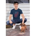 thumbnail image 3 of 4th of July Distressed Offset American Flag Mens T Shirt, 3 of 5
