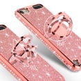 thumbnail image 4 of Apple iPod Touch 6 Case, iPod 6/5 Case [Tempered Glass Screen Protector],Glitter Ring Stand Bling Sparkle Diamond Case For Apple iPod Touch 5/6th Generation - Rose Gold, 4 of 5