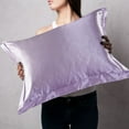thumbnail image 4 of Clearance! Solid Color Faux Silk Pillowcase Silk No Zipper Envelope Pillow Pillow Cover, 4 of 7