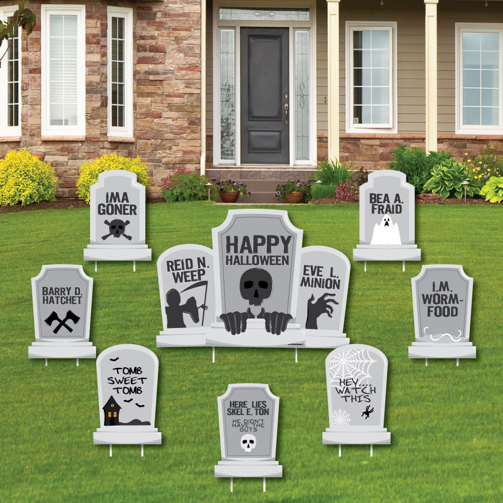 Graveyard Tombstones Yard Sign & Outdoor Lawn Decorations Halloween