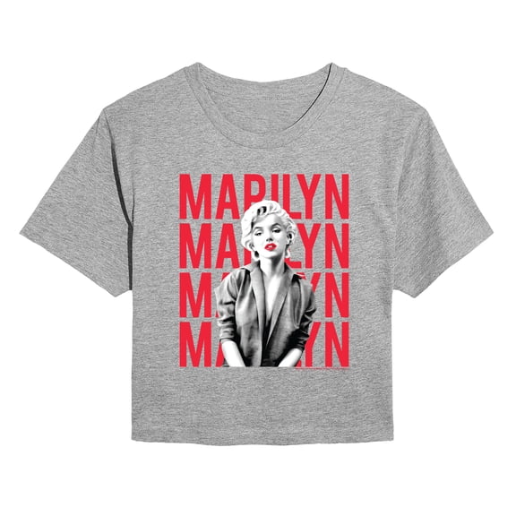 Marilyn Monroe - Stacked Name - Juniors Cropped Graphic T-Shirt