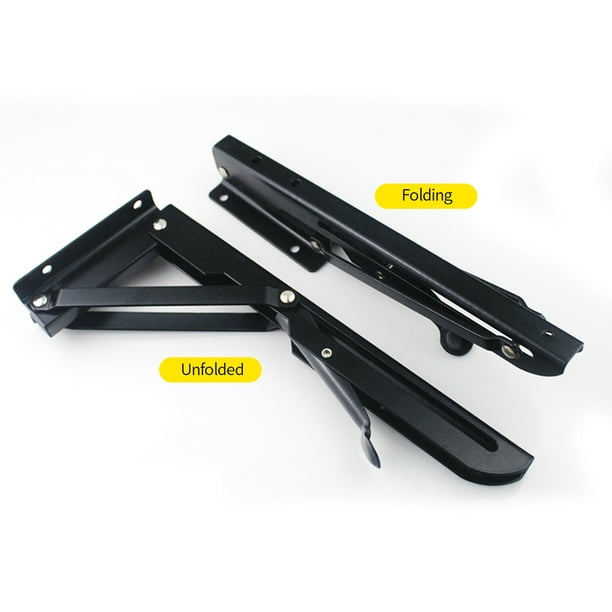 2pcs/set Folding Triangular Brackets Wall Mounted K-type Shelf Brackets  Foldable Shelf Brackets Collapsible Shelf Bracket Heavy Duty Carbon Steel  Triangle Table Bench Folding Shelf Bracket with Mounti 