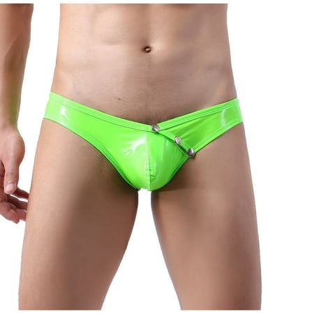 

Lingerie For Women Naughty Leather Man Briefs Waist Low Imitation Knickers Leather Seamless Underwear For Women