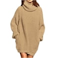 thumbnail image 1 of cfhntfmh Women's Turtleneck Oversized Sweater Long Sleeve Solid Color Knit Pullover Casual Fall Winter Pullover Tops, 1 of 3