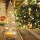 thumbnail image 3 of Árbol de Navidad de vidrio de mercurio iluminado con luces LED. Batería (no incluida). Estilo F, 3 of 8